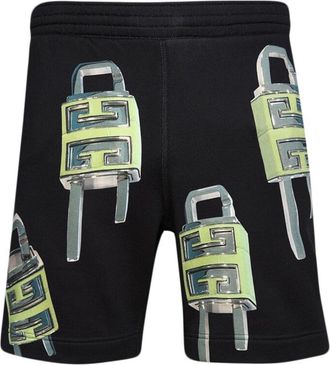 Givenchy 4G Padlock-print bermuda shorts - men - Cotton - M - Black