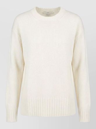 Malo crew neck top long sleeves ribbed hem