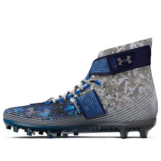 Under Armour Highlight MC LE USA Football Cleats Grey Blue Red 3026340-100