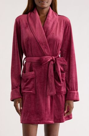 Nordstrom Luxe Velour Robe in Burgundy Rhode at Nordstrom, Size X-Small