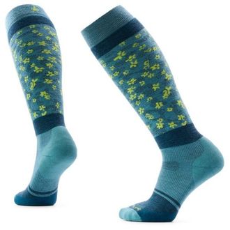 Smartwool Snowboard TC Wild Blossom OTC Skisocken f&uuml;r Damen | blau