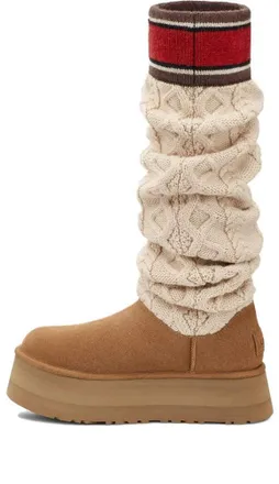 UGG (WMNS) UGG Classic Sweater Letter Tall Chestnut 1144044-CHE