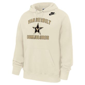 Nike Vanderbilt Commodores Club Nike Mens Football Fleece Pullover Hoodie in White | M31233P394VDUN-SAI