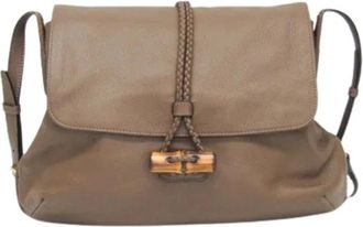 Gucci Pre-owned Cross Body Bags, female, Brown, Size: ONE SIZE Pre-owned Bamboo shoulder bag