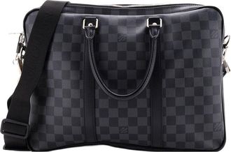 Louis Vuitton Black Damier Graphite Porte-Documents Voyage Briefcase Pm (Authentic Pre-Loved)