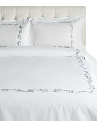 Dea Embroidered Greek Key Bella Percale Duvet Set