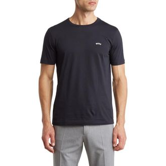 BOSS Cotton Curved Logo T-Shirt in Dk Bu at Nordstrom Rack, Size Xx-Large