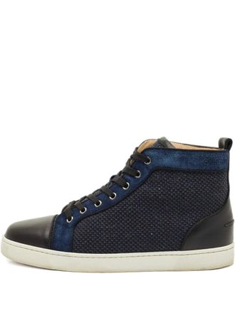 Christian Louboutin Louis sneakers met veters - Zwart