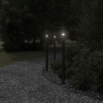 Berkfield Home Outdoor Floor Lamps 3pcs Black 100 cm Stainless Steel