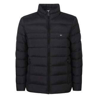 Michael Kors Jassen, Heren, Zwart, XL, Lichtgewicht Donsjack met Rits