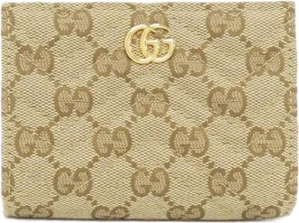 Gucci Beige Dark Brown Sand Gg Canvas Wallet (Bi-Fold) (Pre-Owned)