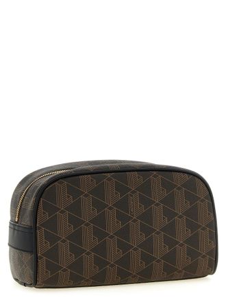 Lacoste Geometric Monogram Canvas Travel Wallet - Black