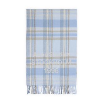 Acne Studios Winter Scarves, female, Multicolor, Size: ONE SIZE Check Logo Scarf - Wide