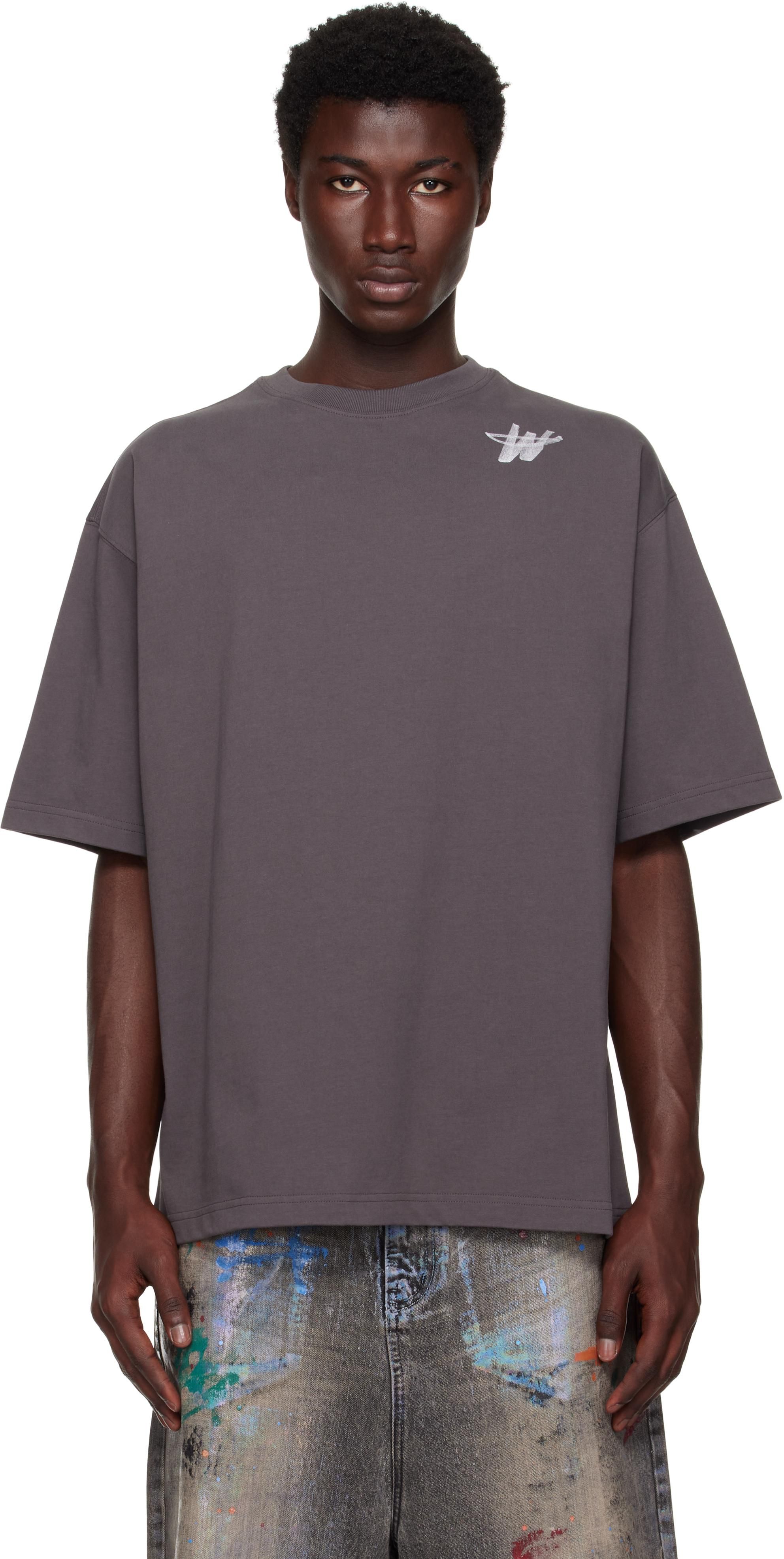 【関税込み】We11done グレー WD Logo Tシャツ we11done WD LOGO T SHIRT - SKY | Garmentory
