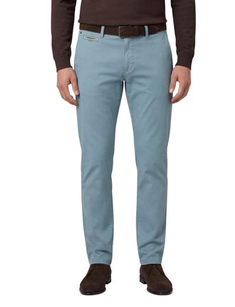 Gardeur katoenen Gardeur Pantalon effen blauw normale fit
