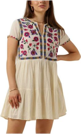 Louizon Kleedjes, Dames, Beige, L, Katoen, Maxi Jurk