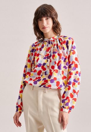 Seidensticker Klassische Bluse SEIDENSTICKER Schwarze Rose, Damen, Gr. S(36), rot, 100% Viskose, gemustert, regular fit, ohne Ausschnitt, Blusen Klassische Bluse, L