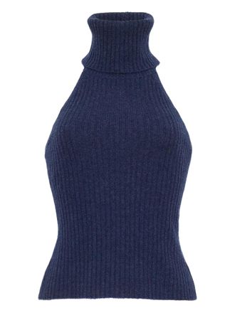 Cara Cara Samson ribbed high-neck top - women - Wool/Cashmere - S - Blue