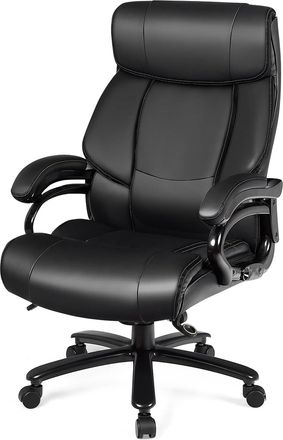 Costway Costway - Silla De Escritorio, Silla De Oficina Ergon&oacute;mica Con Respaldo Alto Reposacabezas Y Asiento Acolchados, Silla De Computadora En Pu Con Altura