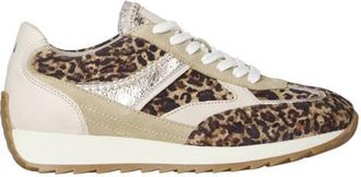 PIEDI NUD 1 Harlem 02.05 su&egrave;de sneakers met panterprint beige/zilver