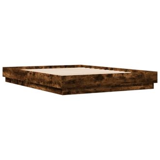 vidaXL Vidaxl - Estructura De Cama Con Luces Led Roble Ahumado 160x200 Cm