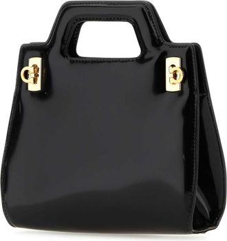Ferragamo Womens Black Leather Mini Wanda Handbag Neronero Borse A Mano Bag