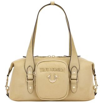 True Religion Logo Lock Modern Flap Denim Crossbody Bag