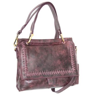 Nino Bossi Aviator Leather Satchel w/ Strap in Red
