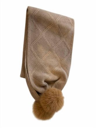 Kinross Cashmere Womens Luxe Cable Scarf In Camel