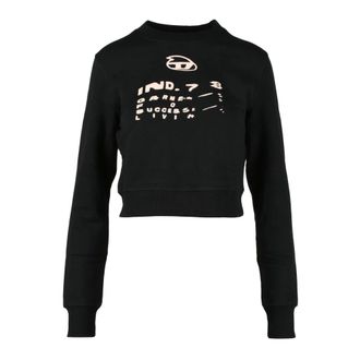 Diesel Truien & Vesten, Dames, Zwart, S, Katoen, Katoenen Sweatshirt