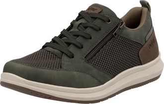 Rieker Sneaker RIEKER, Herren, Gr. 40, gr&uuml;n (oliv, braun), Lederimitat, Textil, Schuhe Sneaker, Halbschuh, Freizeitschuh, Schn&uuml;rschuh mit seitlichem Reissver