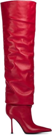 Le Silla 100mm Bella slouchy pointed-toe boots - women - Lambskin/Goat Skin/Leather - 40.5 - Red