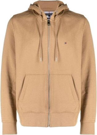 Tommy Hilfiger 1985 Zip Through Hoody - Heren - Vesten met rits - Bruin - S - Katoen - Hoodies & sweatvesten