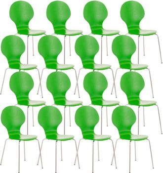 Clp Clp - Set De 16 Sillas De Visita Diego Apilable Verde