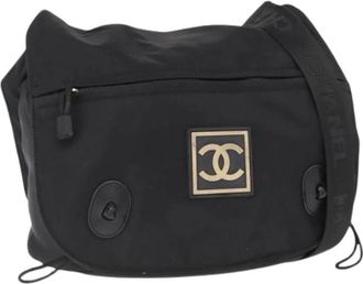 Chanel Pre-owned Cross Body Bags, female, Black, Size: ONE SIZE Pre-owned Nylon Crossbody Bag