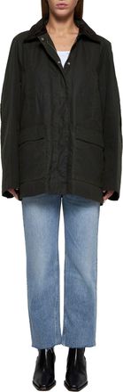 Toteme Womens Padded Cotton Jacket Green Viscose Bomber