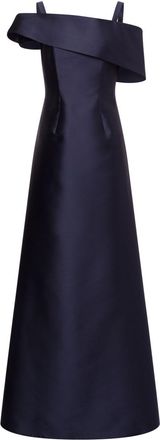 Alberta Ferretti off-shoulder flared gown - Blue