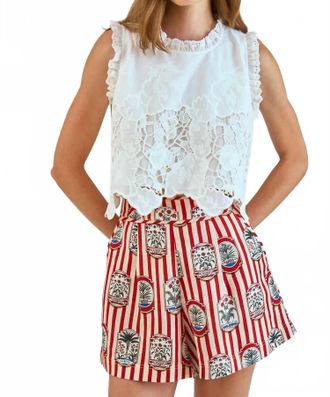 Hunter Bell Ashton Pleated Shorts In Mallet Club