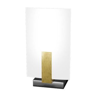 Top-Light Top-light - Abatjour Contemporaneo Wood Metallo Foglia Oro Vetro Bianco 1 Luce G9