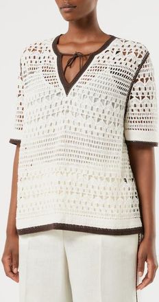 Marina Rinaldi Garza Crochet Sweater in Ivory at Nordstrom, Size Xx-Large