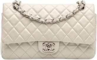 Chanel Pre-owned Classic Double Flap Schoudertas - Dames - Vintage Schoudertas - Wit - ONE Size - Leer - Vintage