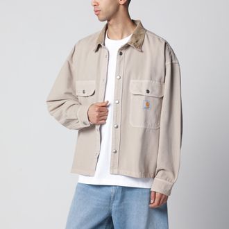 Carhartt Work in Progress Giacca camicia Prescott in cotone beige