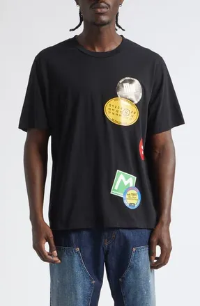 Maison Margiela Souvenir Sticker Cotton Graphic T-Shirt in Black at Nordstrom, Size X-Large