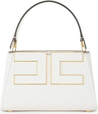 Elisabetta Franchi Handtas met logo - Dames - Handtassen - Beige - ONE Size - Tassen