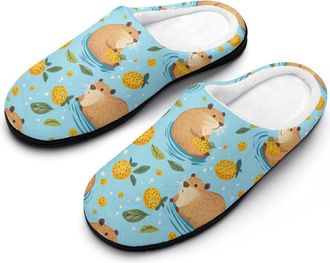 Generic Cute Capybaras Cotton Slippers for Women Indoor Outdoor Slipper Slip-On Memory Foam Home Shoes