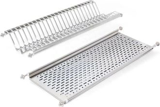 Emuca Scolapiatti Inox Emuca Per Pensile Aisi 430 Con Salvagocce Per Modulo Pensile Mm. 800 L= Mm. 735-770