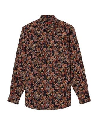 Robert Talbott Morgan Workshirt Vineyard Print Pinwale Corduroy Shirt in Black Multi at Nordstrom, Size Xxx-Large