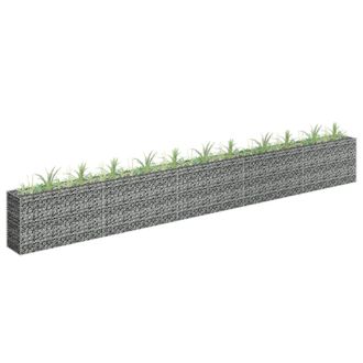 Berkfield Home Gabion Raised Bed Galvanised Steel 450x30x60 cm in Silver | Size: 450 x 30 x 60 cm
