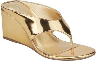 Marc Fisher Udena Wedge Flip Flop in Gold at Nordstrom, Size 6.5
