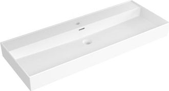 Saniclass Legend Meubelwastafel - 121x47x13cm - met overloop - 1 wasbak - 1 kraangat - keramiek - glans wit